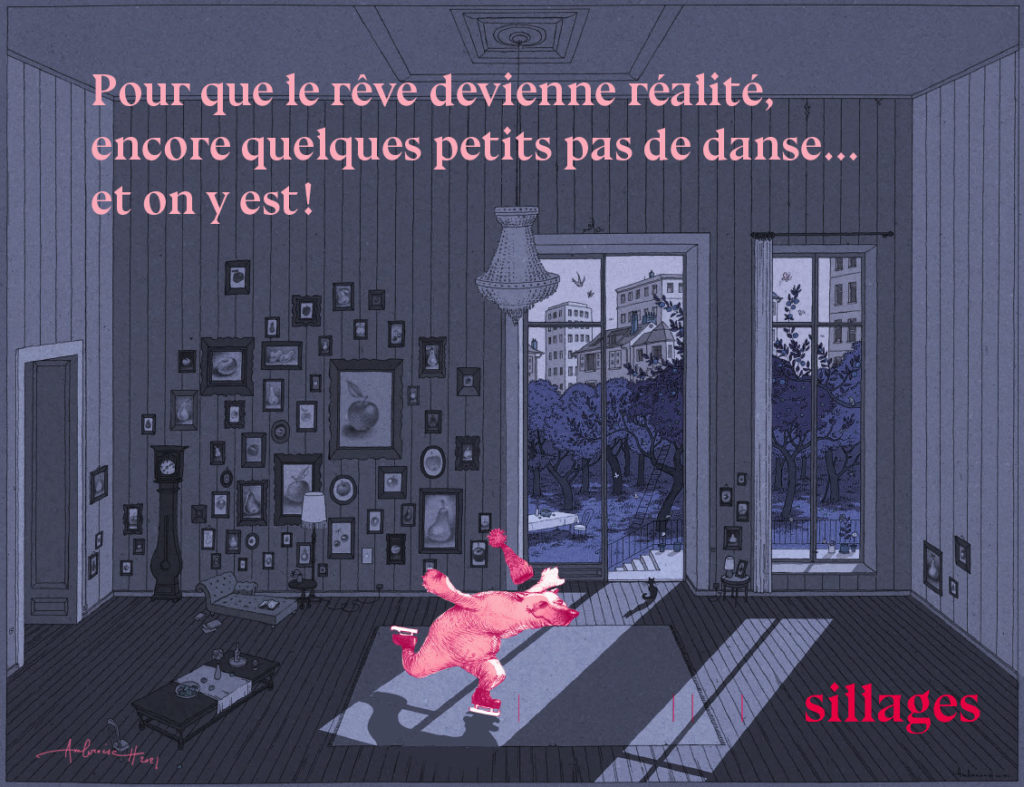 Ours patin dans le salon